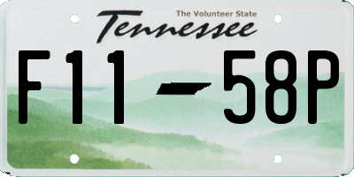 TN license plate F1158P