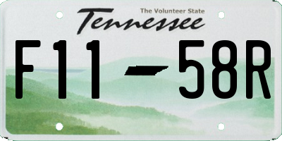 TN license plate F1158R
