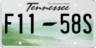 TN license plate F1158S