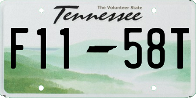 TN license plate F1158T