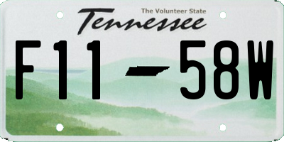 TN license plate F1158W