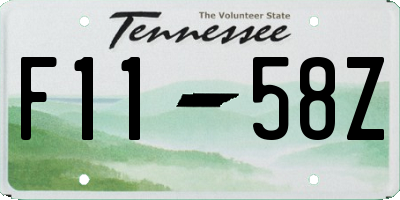 TN license plate F1158Z
