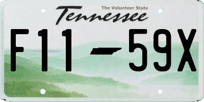 TN license plate F1159X