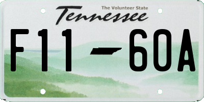 TN license plate F1160A