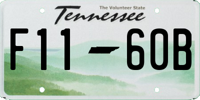 TN license plate F1160B
