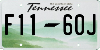 TN license plate F1160J
