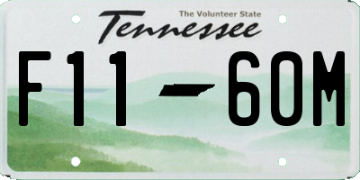 TN license plate F1160M
