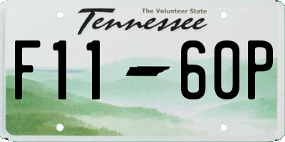 TN license plate F1160P