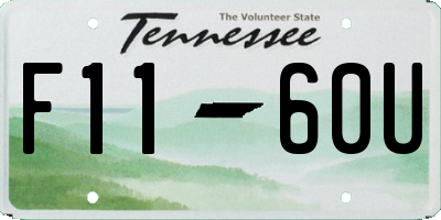 TN license plate F1160U