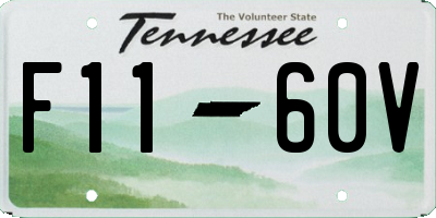 TN license plate F1160V