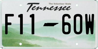 TN license plate F1160W