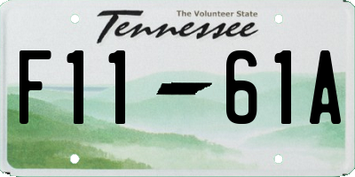 TN license plate F1161A