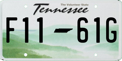 TN license plate F1161G