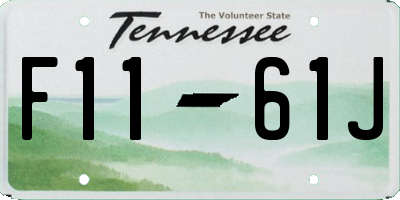 TN license plate F1161J
