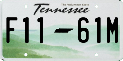 TN license plate F1161M