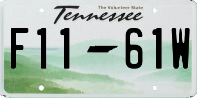 TN license plate F1161W