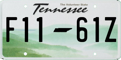 TN license plate F1161Z