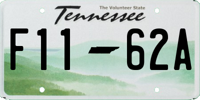 TN license plate F1162A