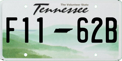 TN license plate F1162B