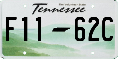 TN license plate F1162C