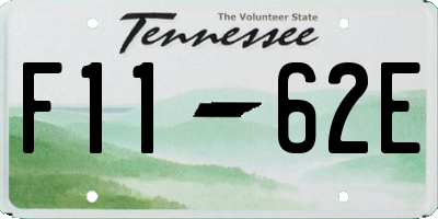 TN license plate F1162E