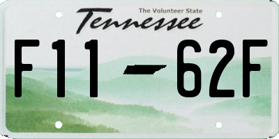 TN license plate F1162F