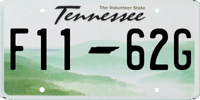 TN license plate F1162G