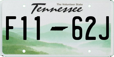 TN license plate F1162J