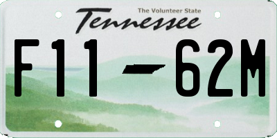 TN license plate F1162M