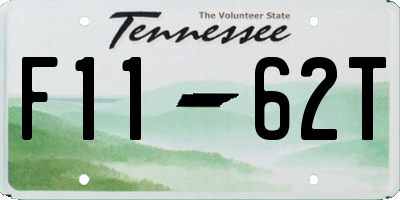 TN license plate F1162T
