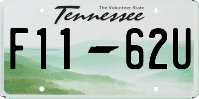 TN license plate F1162U