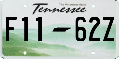 TN license plate F1162Z