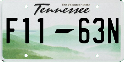 TN license plate F1163N