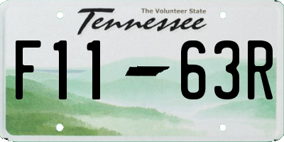 TN license plate F1163R