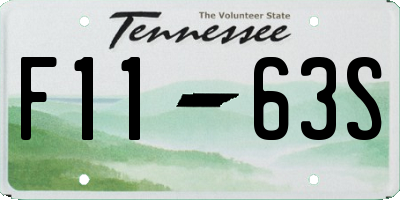 TN license plate F1163S