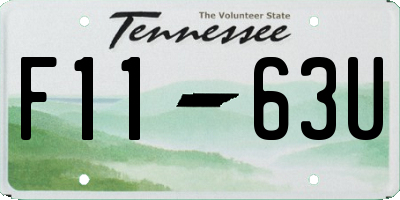 TN license plate F1163U