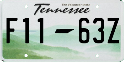 TN license plate F1163Z