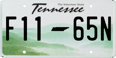 TN license plate F1165N