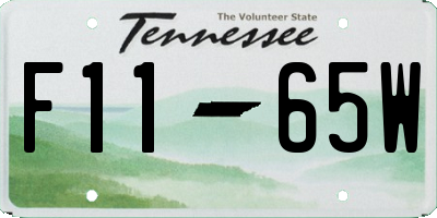 TN license plate F1165W