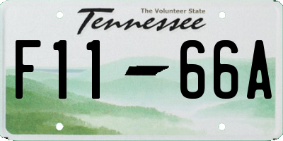 TN license plate F1166A