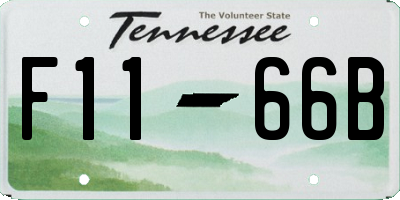 TN license plate F1166B