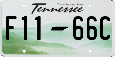 TN license plate F1166C