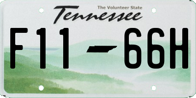 TN license plate F1166H