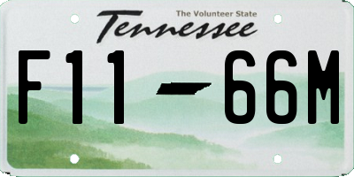 TN license plate F1166M
