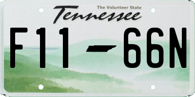 TN license plate F1166N