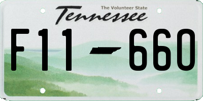 TN license plate F1166O