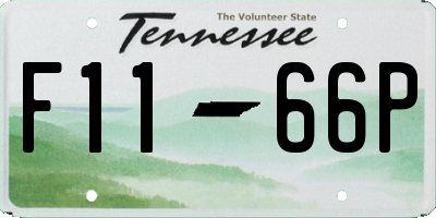 TN license plate F1166P