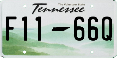 TN license plate F1166Q