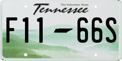 TN license plate F1166S