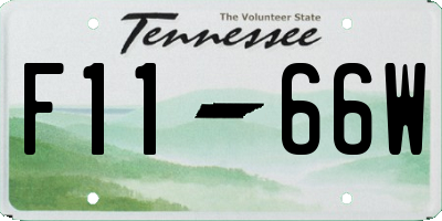 TN license plate F1166W